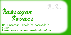 napsugar kovacs business card